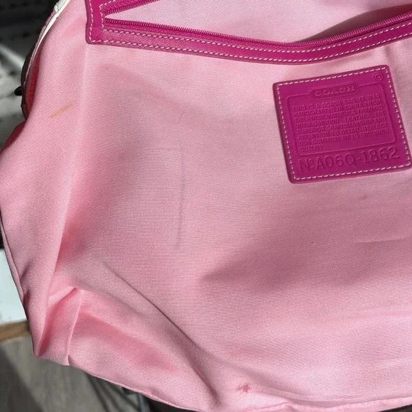 Coach Pink and White zebra gallery tote - Picture 5 of 9